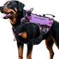 Heavy-Duty Tactical Dog Harness for Large Dogs, No Pull Adjustable Reflective Pet Vest with Molle System, K9 Military-Grade Control for Service Training, Outdoor & 10+ Breeds, Purple Camo, XX-Large