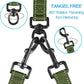 PetBonus Double Dog Leash, No Tangle Dual Leash, Reflective Walking Training Lead, 4 Comfortable Padded Handles for 2 Dogs with Collapsible Bowl and Waste Bags (Khaki Green, Large)