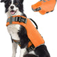 Pawaboo Dog Life Jacket, Reflective Dog Safety Vest Adjustable Pet Life Preserver with Strong Buoyancy & Sturdy Rescue Handle, Ripstop Dog Lifesaver Vests for Swimming, Boating, L, Orange