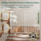 Cumbor 34" Extra Tall No Bottom Bar Baby Gate for Stairs, Auto Close Dog Gate Indoor for Larger Pets, 31.6-48" Hardware Mounted Safety Gate for Doorways, Wide Walk Thru Door for Easy Access (White)