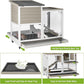 GUTINNEEN 2-Story Rabbit Hutch with Chew-Proof Ramp & Pull-Out Trays - Indoor/Outdoor 39.3" Wooden Rabbit Cage on Wheels for Rabbits, Guinea Pigs (Light Brown)