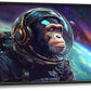 Framed Large Monkey Astronaut Wall Art, Oversized Chimpanzee Spacemen Wall Decor for Living Room, Outer Space Canvas Painting Pictures Modern Artwork for Living Room Bedroom Office 60"x30"