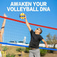 GOOX 4 Square Volleyball Net Game Set, 14 FT 4-Way Volleyball Net for Backyard Beach Lawn, Portable Four Square Volleyball Net for Adults & Youths with Vollyball, Pump, Carry Bag