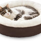 Love's cabin Round Donut Cat and Dog Cushion Bed, 20in Pet Bed for Cats or Small Dogs, Anti-Slip & Water-Resistant Bottom, Super Soft Durable Fabric Pet Beds, Washable Luxury Cat & Dog Bed Brown