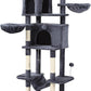 70-Inch Cat Tree,Large Cat Tree Tower with Hammock, Scratching Post, Condo and Multi-Level Cat Tower for Large Cats, Cat Activity Center Playhouse, Dark Gray LCT016