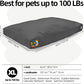 Sytopia 42-Inch Canvas Indestructible Outdoor Dog Bed, Waterproof & Washable Removable Cover, Ideal for Medium & Large Dogs, Chew-Proof Great for Indoor, Outdoor, Crate, Patio Use (Dark Grey)
