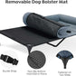 Veehoo Cooling Elevated Dog Bed with Fluffy Plush Bolster Cushion, Indoor Raised Dog Beds for Large Dogs, Soft Pet Sofa Cot with Removable Washable Mat, No-Slip Feet, 49 x 33 inches, Haze Blue