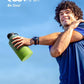 Half Gallon Water Bottle Insulated with Straw & 3 Lids, Coolflask 64 oz Water Jug Large Metal Stainless Steel Wide Mouth for Sports, Gym or Office, Non-BPA Keep Cold 48H Hot 24H, Ombre Green