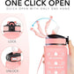 Hyeta 32 oz Water Bottles with Times to Drink and Straw, Motivational Water Bottle with Time Marker, Leakproof, Drinking Sports Water Bottle for Fitness, Gym and Outdoor