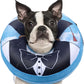 CuteBone Inflatable Dog Cone with Removable Soft Fleece Covers for Small/Medium/Large Dogs and Cats Neck Donut Collar After Surgery GWB13L
