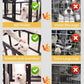 Dog Playpen, Clear Acrylic Plastic Puppy Playpen Indoor, Pet Pen for Puppy Cat Bunny, Transparent Easy Assemble Foldable Whelping Box for Dogs, Puppy Playpen with Gate (23.6" Height, 10PCS)