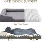Bedfolks Orthopedic Dog Bed, Waterproof Dog Sofa Bed for Small Dogs & Cats, Egg Foam Pet Couch Bed with Removable Washable Cover and Nonslip Bottom, Dark Grey