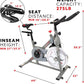 Sunny Health & Fitness Indoor Cycling Exercise Bike w/Pulse Sensors & 4-Way Adjustable Seat, Stationary Home Cardio Training Machine w/Micro-Adjustable Magnetic Resistance for Intensive Cardio Session