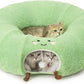 EHEYCIGA Cat Tunnel Bed for Indoor Cats, Cute Cat Donut Toy Tunnel for Small Large Cats with Washable Circle Cushion, Peekaboo Pet Cave Play Tunnel for Kitten, Puppy, Rabbit