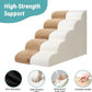 Extra Wide Dog Stairs 19.7" Width, Large Pet Step for Small Medium Dog, Puppy or Cat, Ramp for High Bed or Car, High Density Foam Ladder, Stable, 5 Step, 19.7x33x22.4 inch, Light Brown