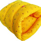 WOWOWMEOW Guinea-Pigs Bed,Hamster Bed,Small Animals Warm Hanging Cage Cave Bed (L, Heart-Yellow)
