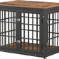 32 Inch Heavy Duty Dog Crate Furniture for Medium and Small Dogs, Decorative Pet House End Table, Wooden Cage Kennel Furniture Indoor, Rustic Brown