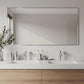20x40 Inch Nickel Bathroom Mirror for Wall, Aluminum Frame Rectangle Rectangular Vanity Mirror, Modern Large for Bedroom, Living Room, Horizontal or Vertical