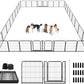 Dog Playpen Outdoor Extra Wide 32 Panels Heavy Duty Dog Fence 40" Height Anti-Rust with Doors Portable for RV Camping Yard, Total 84FT, 561 Sq.ft, Snowy Black