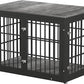 48 Inch Heavy Duty Dog Crate Furniture for Large Dogs, Decorative Pet House End Table, Extra Large Wooden Cage Kennel Furniture Indoor, Black and Gray