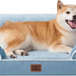 EHEYCIGA Orthopedic Dog Beds for Large Dogs, Waterproof Memory Foam Large Pet Bed with Sides, Non-Slip Bottom and Egg-Crate Foam Dog Couch Bed with Washable Removable Cover, Washed Blue