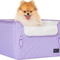 PETSFIT Dog Car Seats for Small Dogs, Patent Safe Buckles Cat Car Seat, Car Seat for Dogs with Safety Belt, Suitable for Small Pets Up to 25lbs (Lavender Purple)