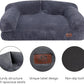 Hollypet Fluffy Plush Pet Sofa Soft Calming Pet Sofa Beds for Medium and Large Dogs, L, Gray