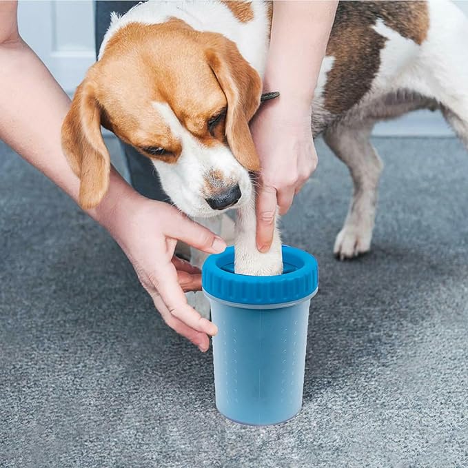 2 Pack Portable Dog Paw Cleaner, Washer, Buddy Muddy Pet Foot Cleaner for Medium Breed Dogs and Cats, Blue