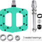 FOOKER MTB Pedals Mountain Bike Pedals 3 Bearing Non-Slip Lightweight Nylon Fiber Bicycle Platform Pedals for BMX MTB 9/16"