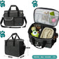 PetAmi Dog Travel Bag, Travel Pet Bag Organizer, Dog Food Travel Bag with Food Container and Bowls, Dog Travel Supplies Gift Accessories for Weekend Camping, Dog Cat Diaper Bag (Charcoal, Medium)