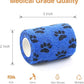 AUPCON Vet Wrap Cohesive Bandages Bulk Self Adhesive Bandage Wrap Self Adherent Wrap Non-Woven for Dogs Pet Animals & Ankle Sprains & Swelling (3 Inch Blue Claw)