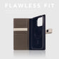 D8 Edition Full Grain Leather Wallet Case for iPhone 15 Pro - [2-in-1] Handcrafted Detachable Diary Style with Magnetic MagSafe Back Cover and Snap Closure, Gift Box Included (Etoffe Cream)