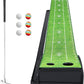 Golf Putting Green Mat with Putter and 6 Balls, Putting Practice Mat with Auto Ball Return for Home, Office, Backyard, Indoor, Outdoor Use