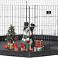 PJYuCien Dog Playpen, 8 Panels 24’’H Dog Pens Indoor with Bottom Pad, Metal Foldable Pet Puppy Exercise Fence Crate Kennel, Better for Small Animals, Black