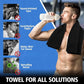 Microfiber Gym Towels for Working Out, Quickly Dry Yoga Towels for Men & Women Tennis, 16 Inch x 27 Inch, 6 Pack, Black