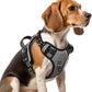 Timos Dog Harness Medium Sized, No Pull with Neck Lockable Snap,No Choke Front Clip Dog Reflective Harness,Adjustable Metal Rings 3 Buckles,Easy Control Handle for Medium Dogs Gray M