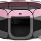 A4Pet Playpen for Dogs Indoor, 49” Dog Playpen Indoor with Bowl, Suitable for Puppies, Kittens, and Small Animals, Removable Zipper & Mesh Panel(19”W × 12”H)