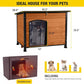 Insulated Outdoor Dog House with Liner for Winter Wooden Dog Kennel with All-Around Iron Frame,Waterproof