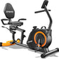 Recumbent Exercise Bike for Home Use, Quiet Recumbent Stationary Bikes for Adults & Seniors, 16-Level Resistance, Adjustable Seat, Supports 400LB, Pulse Sensors & LCD Display