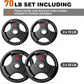 XDDIAS Rubber Weight Plates for Barbell, 2-Inch Olympic Grip Plate for Strength Training, Weightlifting and Bodybuilding in Home & Gym, Solid Cast Iron Weight Plates Pair and Sets
