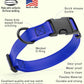 Dogline Biothane Waterproof Dog Collar with Quick Release Buckle Strong Coated Nylon Webbing with Odor- Proof for Easy Care Easy to Clean Fits Small Medium or Large Dogs, Royal Blue 1" W 15-23" L