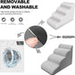 Dog Stairs, Removable and Washable Pet Stairs, 4-Steps Non-Slip Pet Ramp, Dogs Steps for High Bed Sofa, High Resilience Sponge Dog Stairs(Light Brown)