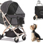 HPZ-PR America Pet Rover Lite Premium Light-Weight Dog/Cat/Pet Stroller Travel Carriage with Convertible Compartment/Aluminum Frame for Small & Medium Pets (Gray 2nd-Gen.)