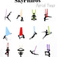 5.5 Yards Aerial Silks Yoga Swing Set - Aerial Yoga Hammock Kit Anti-Gravity Flying for Fitness, Low/Non Stretch Nylon Tricot Fabric Hardware Included for Dance