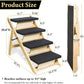 BRIKY 2-in-1 Dog Stairs/Ramp with 4 Steps, Foldable Dog Stairs for High Beds Cars Couch, Durable Wooden Pet Stairs for Small Medium Large Dogs, No Assembly Required