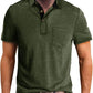 Men's Casual Polo Shirts Classic Button Basic Short Sleeve Shirt Solid Color Cotton Tees Golf Stylish Tops