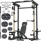 MAJOR FITNESS Drone3 Power Rack, Multi-Function Home Gym Squat Rack with Pull-Up Bar, Cable Crossover & J-Hooks, Heavy-Duty Steel Frame for Maximum Stability & Strength Training