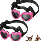 2 Pack Small Dog Sunglasses UV Protection Goggles Eye Wear Protection with Adjustable Strap Doggy Heart Shape Anti-Fog Sunglasses for Pet Dogs Sun Glasses Doggie Windproof Glasses, Pink