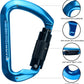SEPEAK UIAA 30kN Climbing Carabiner Clips, Professional Heavy Duty Twist Locking Carabiners for Climbing,Mountaineering, Rappelling, Camping, Hiking, Swings, Large D Ring Hooks