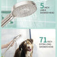Filtered Shower Head with Handheld, High Pressure 9 Spray Mode Brushed Nickel Showerhead with Filters, detachable shower head,Water Softener Filters Beads for Hard Water - Remove Chlorine